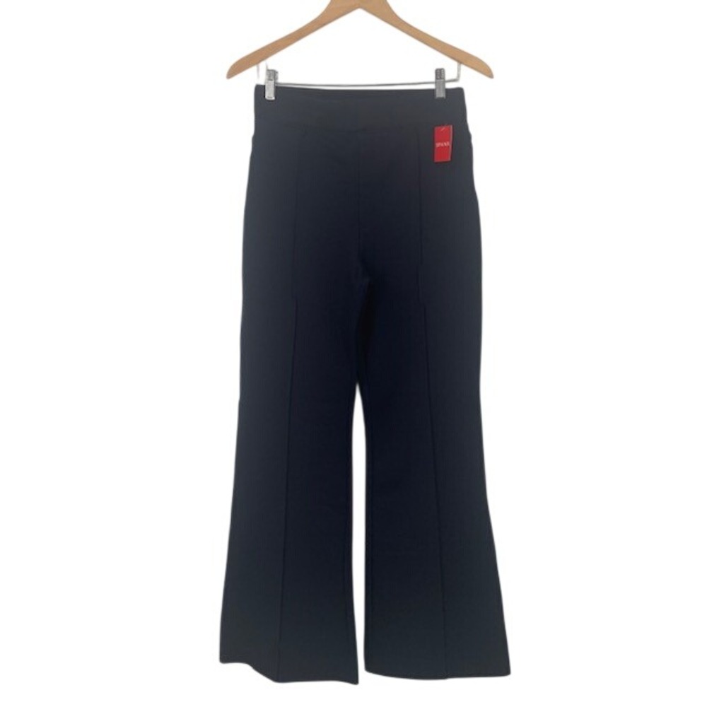 NWT SPANX Classic Navy High Rise Flare Pants M Pull On Sculpting Trousers